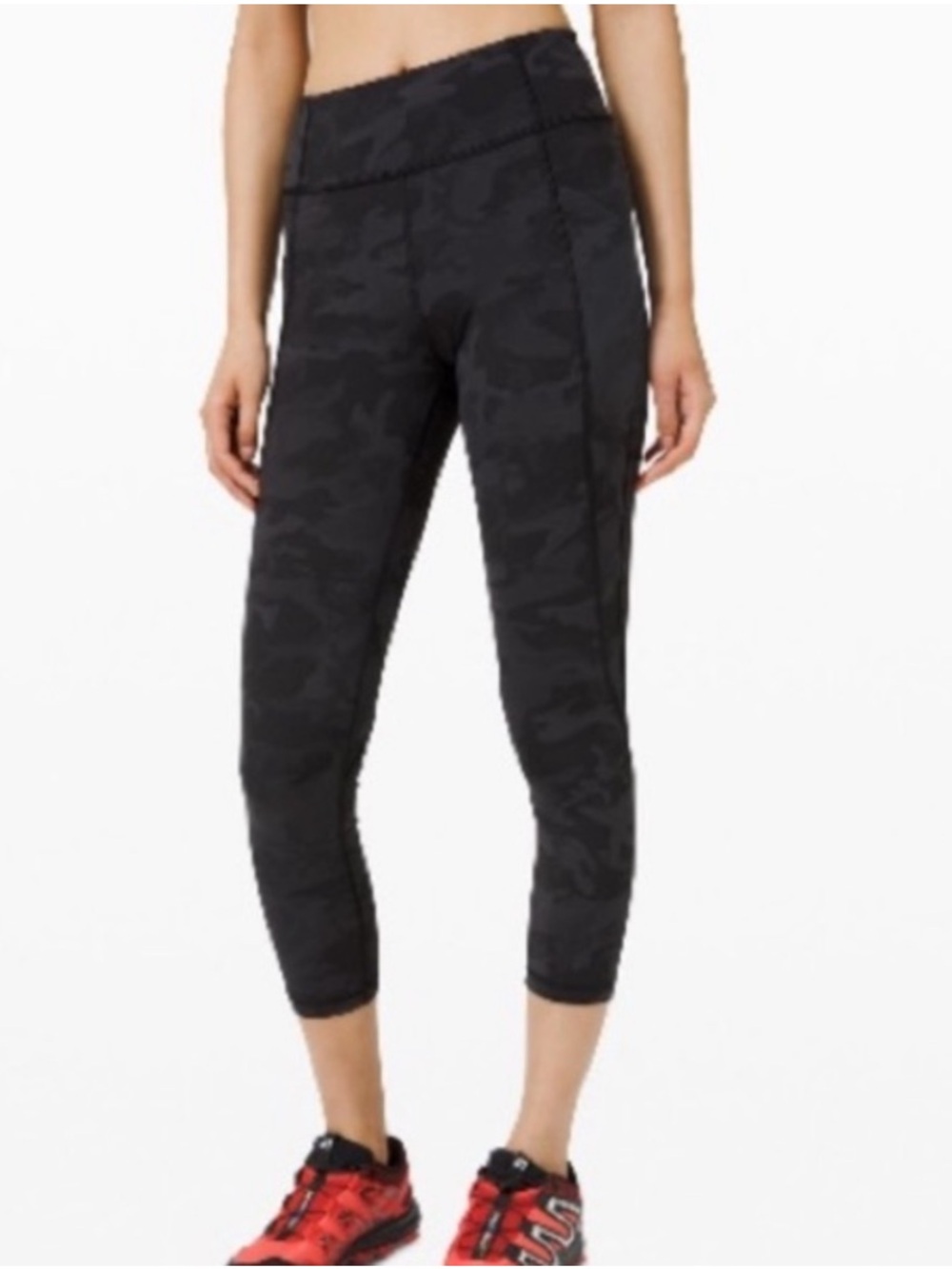 🥇 LULULEMON WOMENS SIZE 4 BLACK CAMOUFLAGE TIME TO SWEAT HIGH RISE LEGGINGS